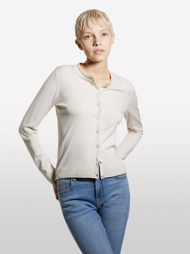 Beige regular fit cardigan - women's cardigans - Beige | Sisley image number 3